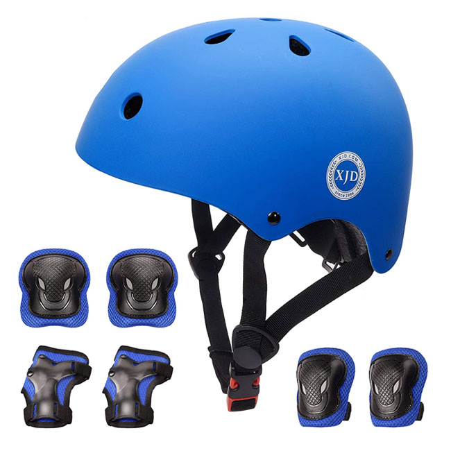Kids 7 In 1 Helmet And Pads Set Adjustable Kids Knee Pads Elbow